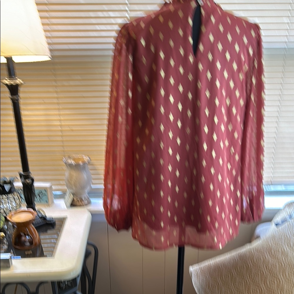 JODIFL Red Blouse with Gold Accents - Picture 2 of 2